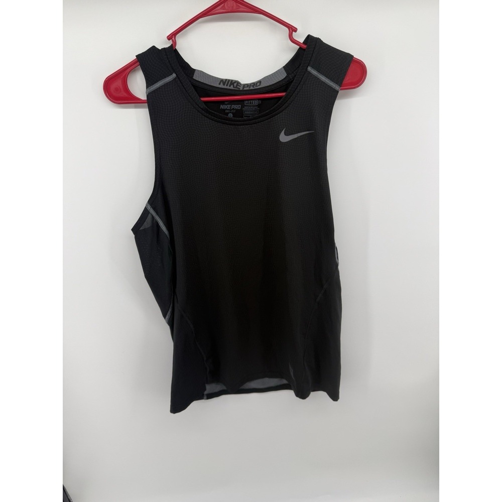 Nike Pro Dri-FIT Men's Large Black Fitted Sleeveless Compression Training Top